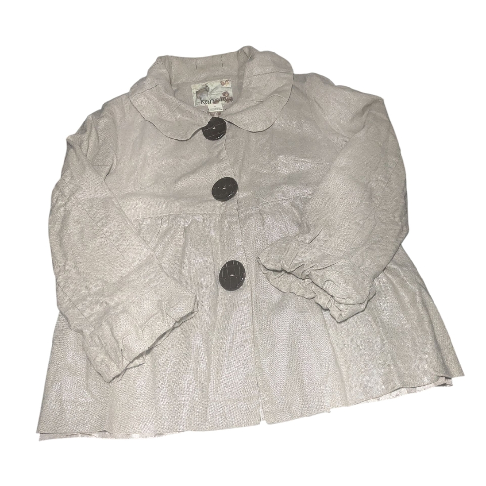 Kensie Metallic Peplum Coat Size 8